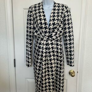 Salvatore Ferragamo Black and White Houndstooth Dress 2011 Runway